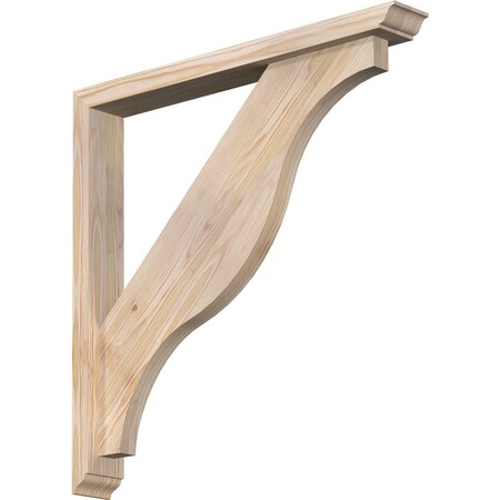 Ekena Millwork Funston Traditional Smooth Bracket w/ Offset Brace, Douglas Fir, 3 1/2"W x 28"D x 28"H BKT0402X28X28FST01SDF